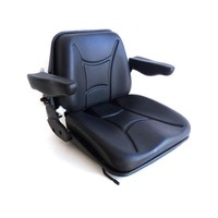 Sedile per Macchine agricole Muletto Escavatore Trattore Cingolato In PVC con Schienale Regolabile 470x475x485 mm completo di braccioli